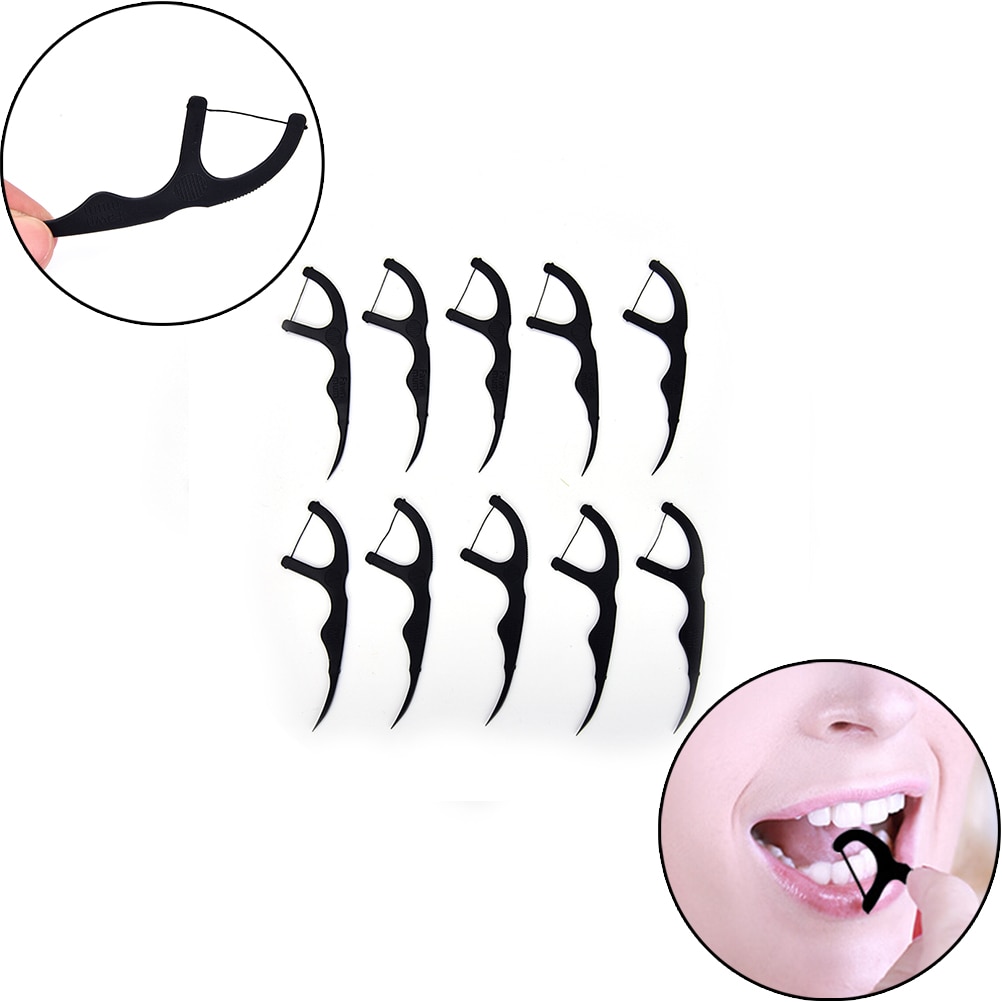 50pcs Dental Floss Interdental Brush Teeth Stick Toothpicks tooth thread Floss Pick escarbadientes tandenstokers