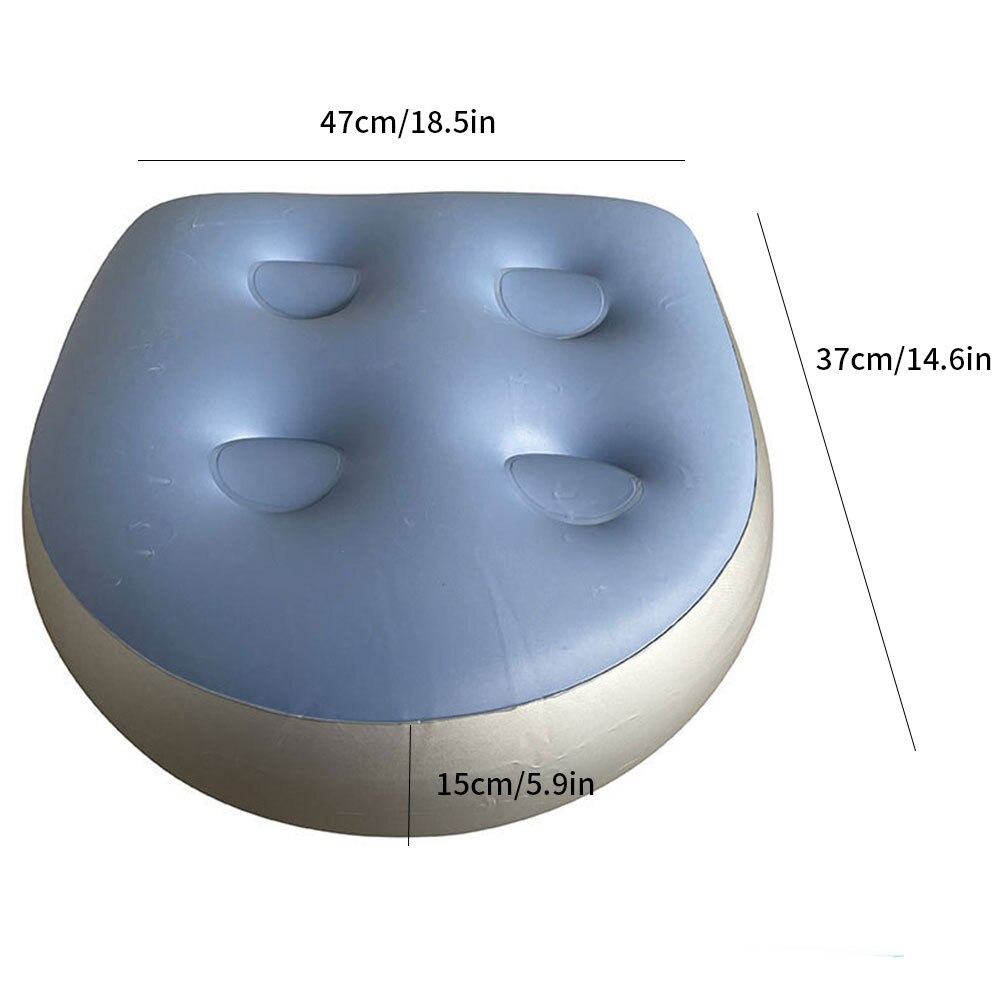 Opblaasbare Boot Kussen Multifunctionele Tub Booster Seat Zachte Bad Spa Kussen Voor Volwassenen Kid Blauw Outdoor Beatch