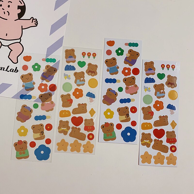 eins Karikatur gummibärchen Aufkleber DIY Scrapbooking glücklich planer Müll Tagebuch schreibwaren Mädchen Tagebuch fotoalbum Dekoration aufkleber: D