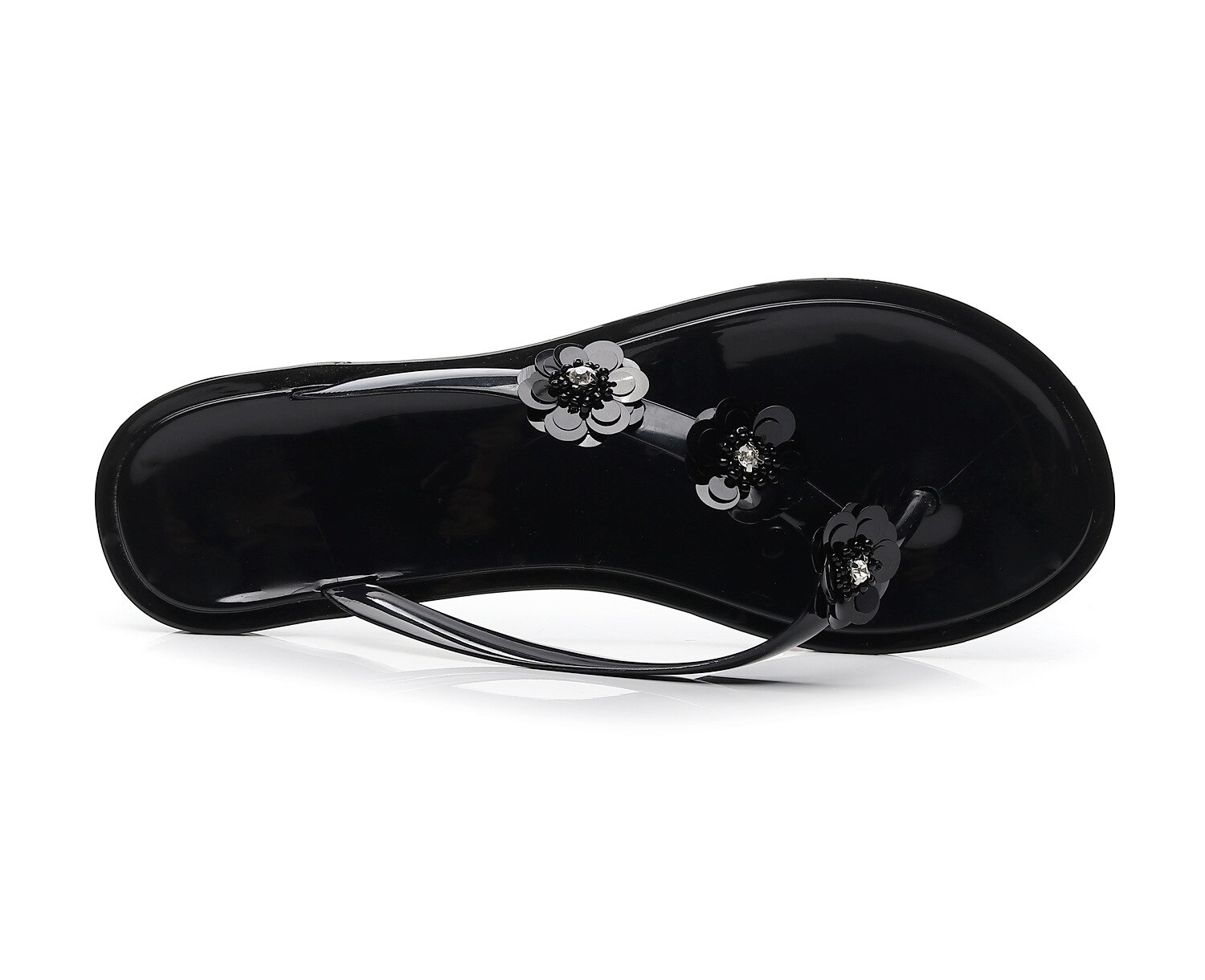 Gelé sko sommer flip flops flat eva håndverk paljetter blomster tøfler sommersko kul strandsko stor størrelse 40 41