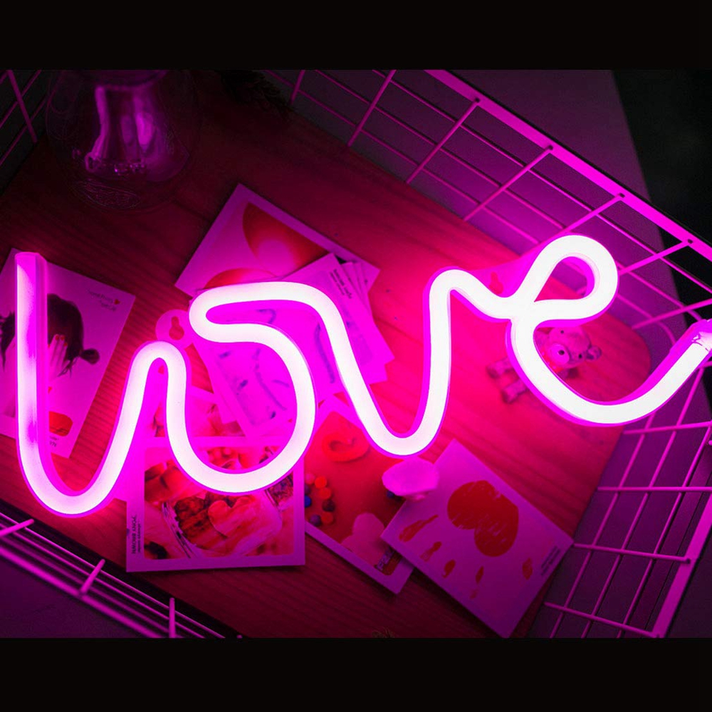Neon kærlighedsskilte lys kunst dekorativt teltskilt væg bordindretning til bryllupsfest børneværelse stue hus bar pub hotel