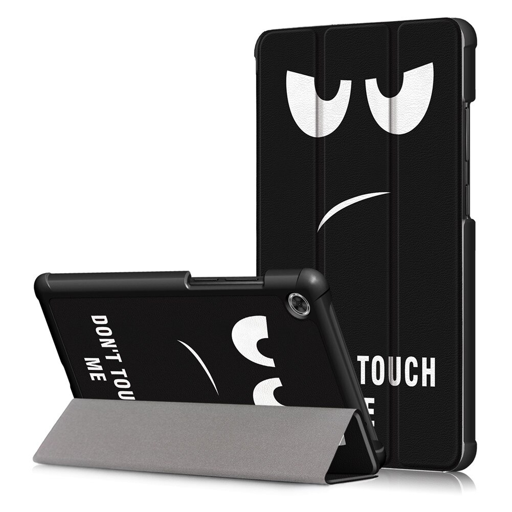 Tablet Case for Lenovo Tab M7 - PU Leather Folio Cover - Drop & Dust Resistant: White Black