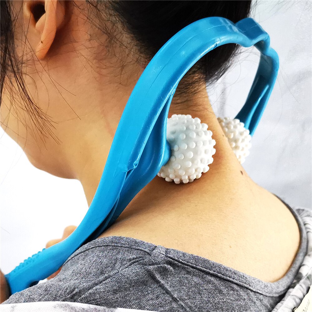 Pressure Point Therapy Neck Massage Tool Pressure Relieve Hand Roller Massage Neck Shoulder Dual Trigger Point Self Massager
