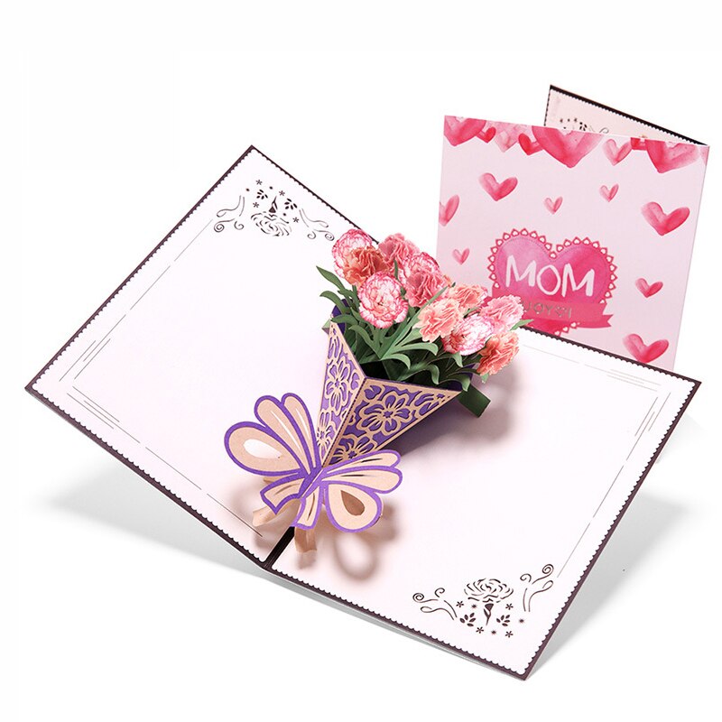 Tarjetas Pop-UP 3D, flores, de aniversario de cumpleaños, postal, árbol de cerezo de Arce, tarjetas de invitación y felicitación para el día de la madre