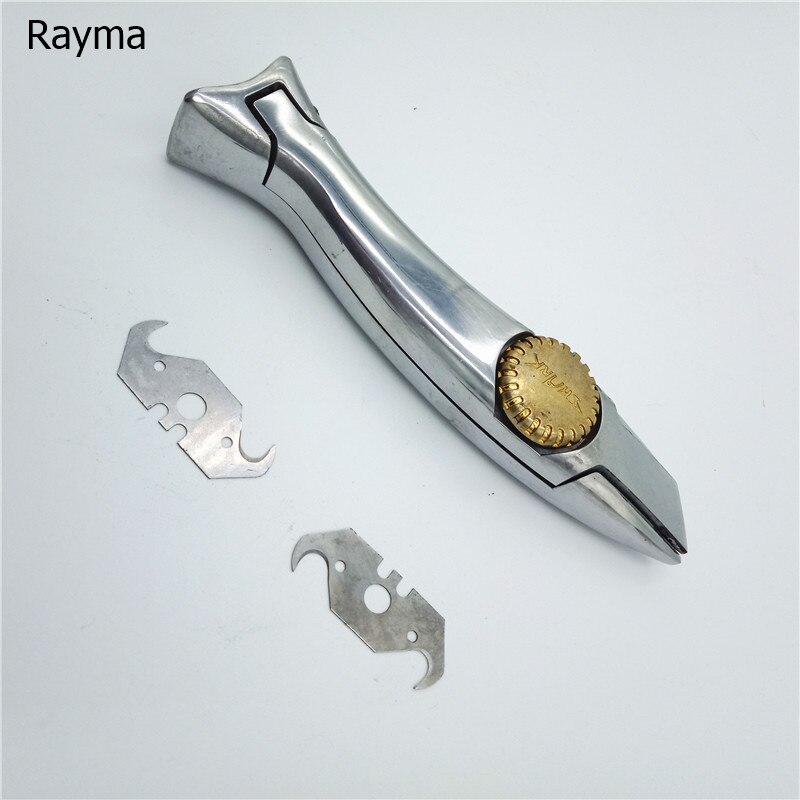 Rayma Dolphin shape PVC floor cutter knife,Zinc-aluminum alloy handle roll floor cutter,carpet handle cutter with 2 pcs blade