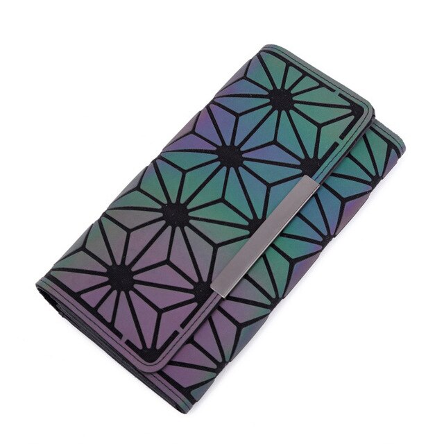 Mode Vrouwen Lange Portefeuilles Portemonnee Geometrie Lichtgevende Dames Clutch Telefoon Tas Vrouwelijke Rits Portemonnee Kaarthouder: Style 3