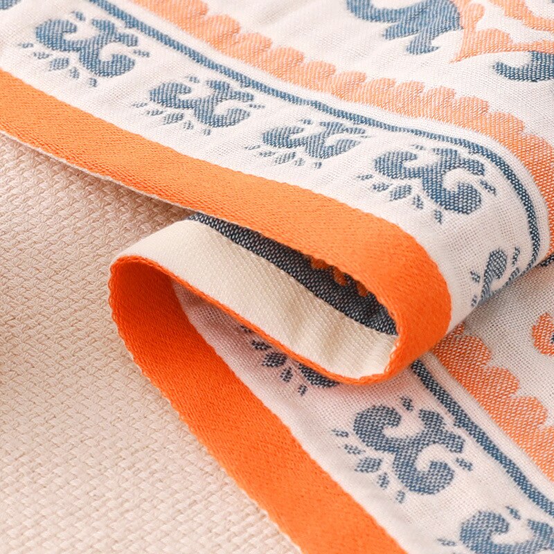 Geometric Printed Pattern Towels Soft Cotton Water Absrbent Bath Towel for Home Use Hotel Spa Service Bathing Accessories