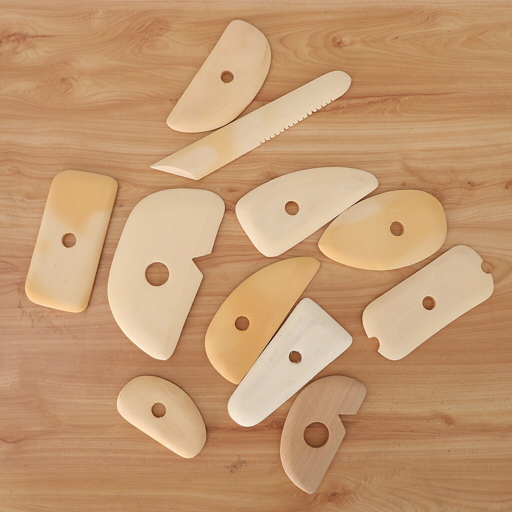 11 Pieces Wooden Pottery Tools For Pottery And Modeling Clay Sculpting, For Kids DIY