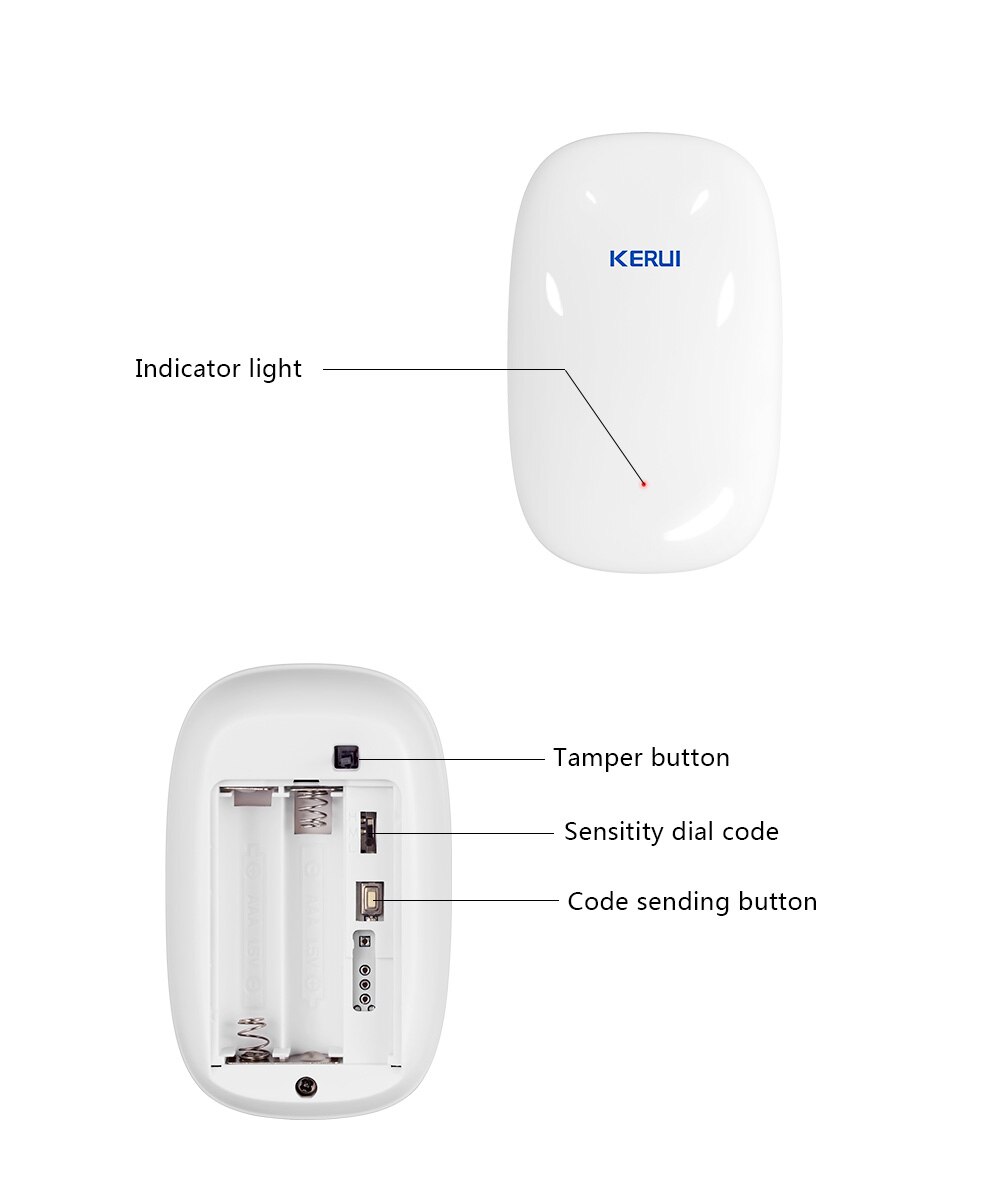 KERUI-Detector de vibración inalámbrico para puerta y ventana, sistema de alarma de seguridad antirrobo, 2 piezas Z31, Sensor de choque para G18 W181 W204 K52