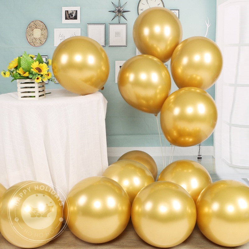 20-30pcs/lot chrome metallic balloons birthday gold helium balloon golden latex balloons wedding decoration birthday party ball