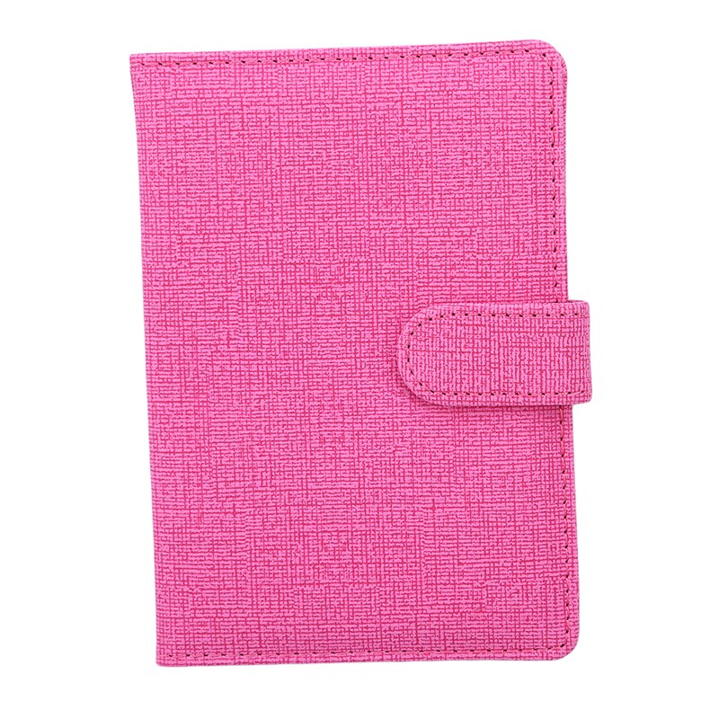 PU Cuir Porte-Passeport Carte Coque Couleur Unie Passeport Housse De Protection Couverture de Passeport: Rose Red