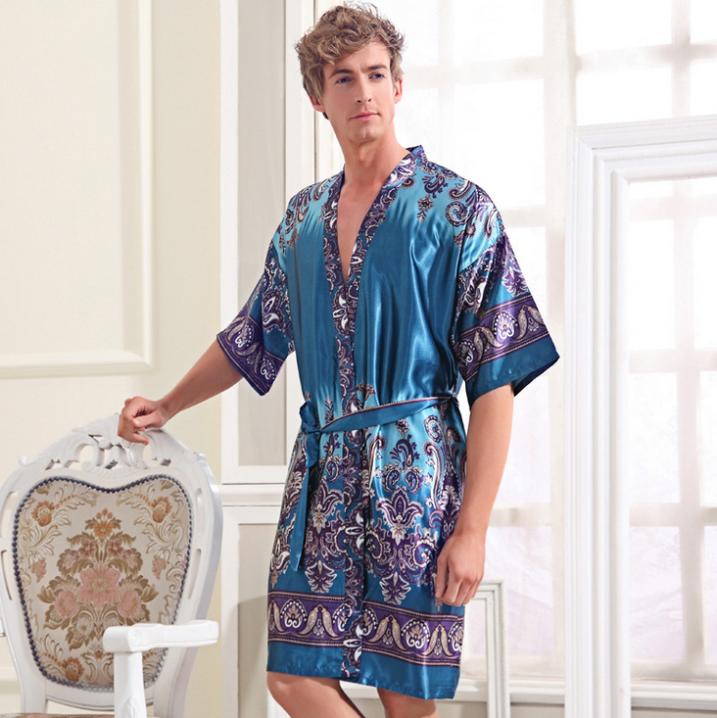 Peignoir hommes pas cher Robes en soie chinois Robes en soie pour hommes maison peignoir homme Robe vêtements de nuit