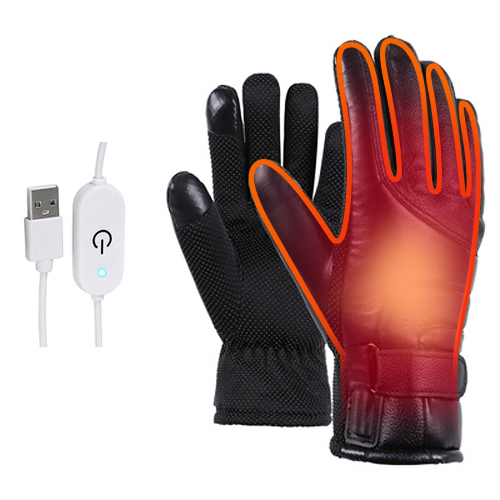 Winter Elektrische Verwarmde Handschoenen Winddicht Fietsen Warm Verwarming Touch Screen Skiën Handschoenen Usb Powered Verwarmde Handschoenen Voor Mannen Vrouwen: Tempered version