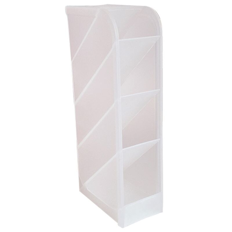 Multifunctional 4 Grid Desktop Organizer Pen Holder Makeup Storage Box School Office Accessories Stationery: White