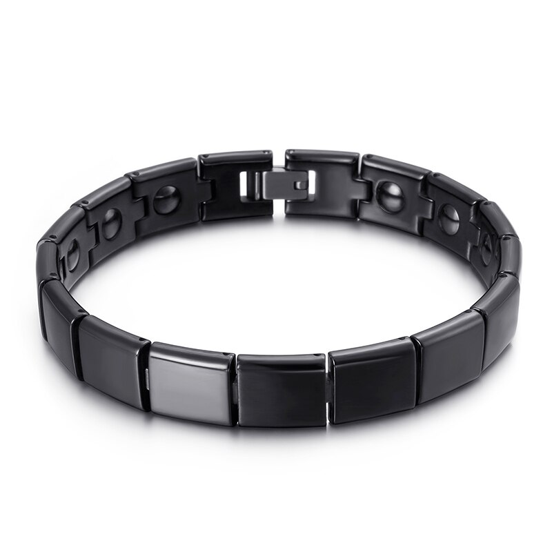 210*11mm 6 Colors High Polish Stainless Steel Magnetite Healthy Bracelet For Men: KB108652-K