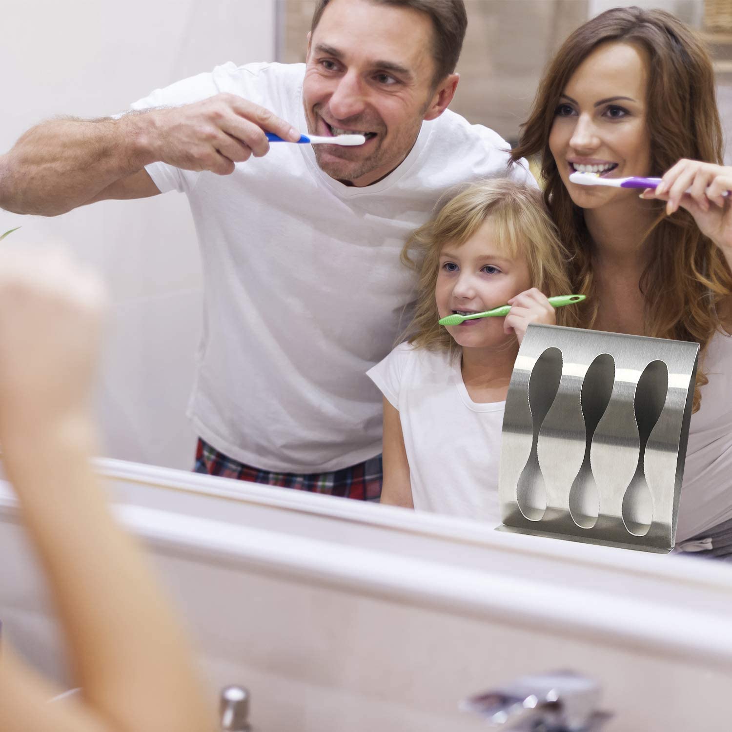Stitch Toothbrush Holder Wall Mounted Shaver Holders Toothbrush Drain Storage Rack Stainless Steel Shelf Bathroom Accessories