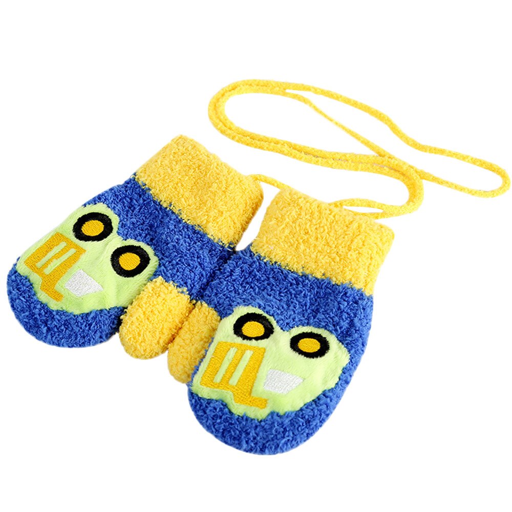 Kinderen Meisjes Jongens Winter Handschoenen Cartoon Dier Patchwork Warm Houden Wanten Handschoenen Pak Voor 2-4 Jaar Kinderen @ 10: Dark Blue  