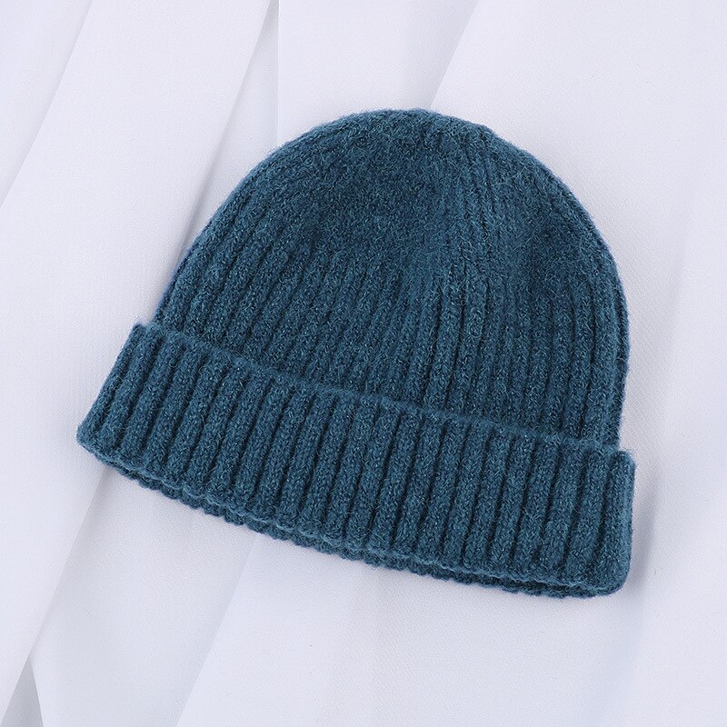Mode Mannen Beanie Winter Gebreide Muts Jongen Skullcap Sailor Cap Manchetten Retro Navy Korte Hoed Effen Kleur Unisex herfst Warm Cap: 10