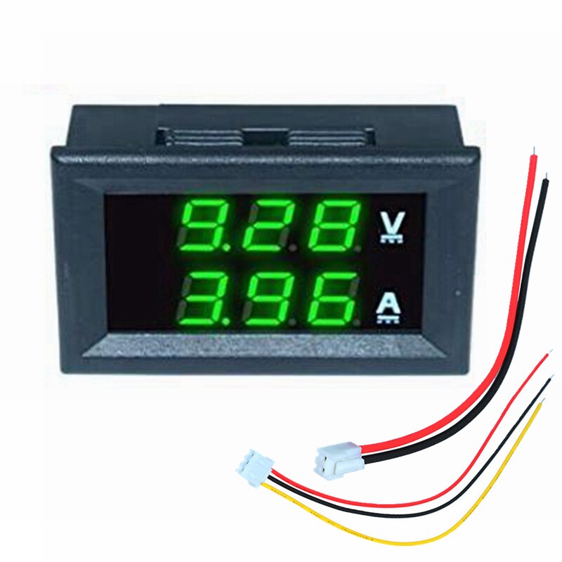 Dc 100V 10A Voltmeter Amperemeter Blauw + Rood Led Amp Dual Digitale Volt Meter Gauge Digitale Voltmeter ampèremeter: 100V 10A Green Green