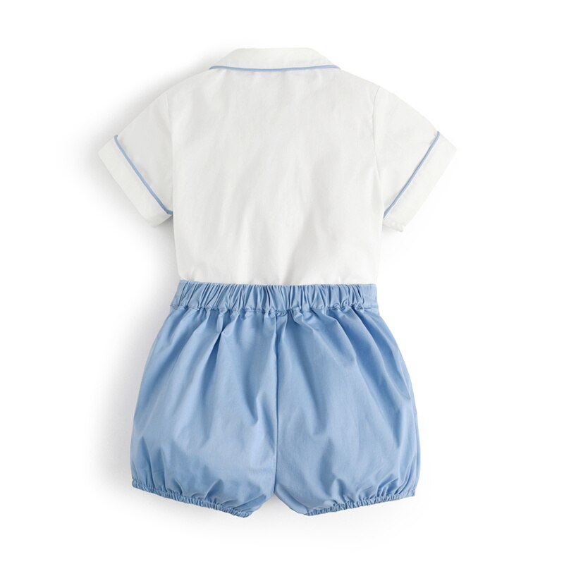 Spaanse Baby Kleding Sets Voor Peuter Jongens Tops Shorts Outfits Baby Boy Gesmokte Suits Kinderen Hand Gemaakt Smokwerk Borduurwerk Set