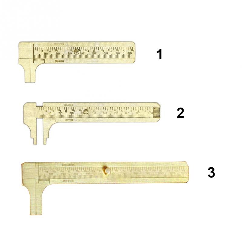 80 /100 /120mm measuring instrument Millimeter Inches Double Scale Vernier Caliper Ruler Brass copper ruler