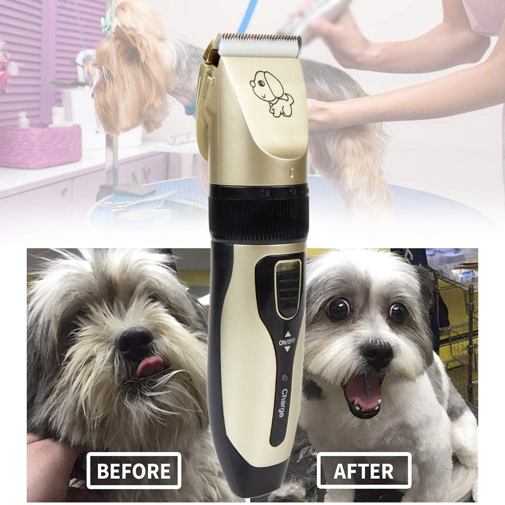 Dog Clippers Grooming Kit Electric Pet Clippers Low Noise Rechargeable Cordless Pet Hair Trimmer for Dogs Cats