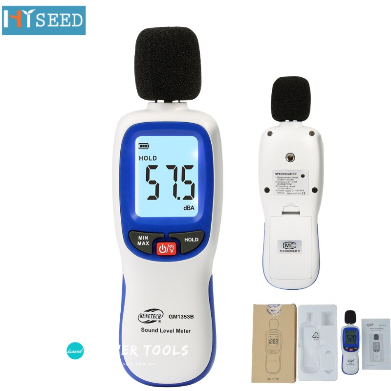 Detection sound 1358 decibel meter digital noise high precision alarm monitor low frequency measuring device backlight home