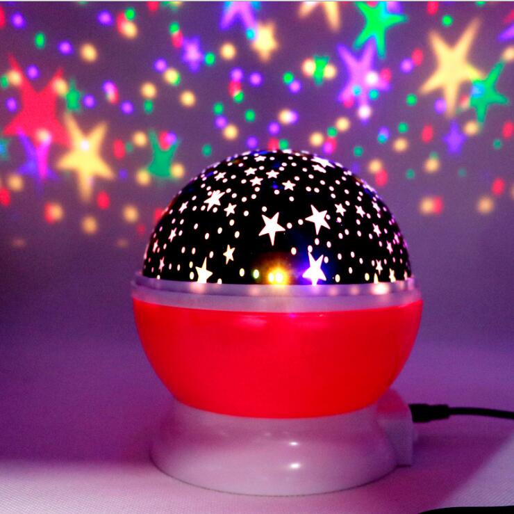 Stars Starry Sky LED Night Light Projector Moon Lamp Battery USB Kids Children Bedroom Lamp Projection Lamp