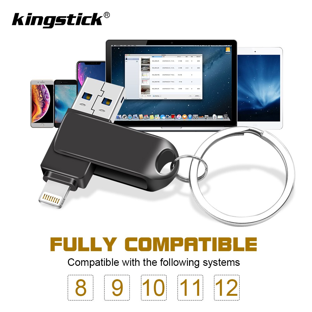 Metal USB Flash Drive 128GB OTG Pen Drive 32GB 64GB USB 2.0 Flash Disk for iphone/ipad/Lightning/ios/USB Memory Stick