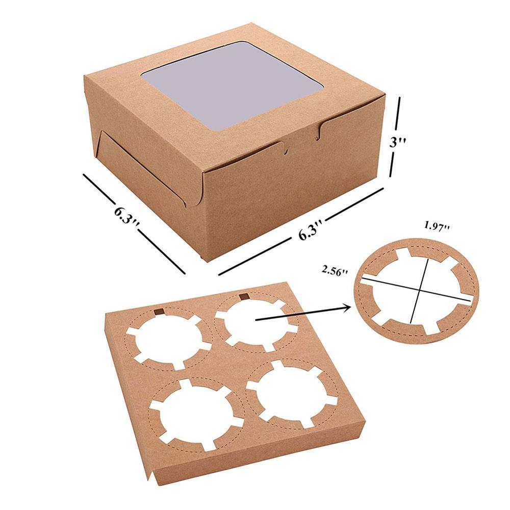 2/4/6 löcher Cupcake Verpackung Kasten Muffin Kasten Keks Gebäck Kasten Kraft Papier Kasten Kuchen Schokolade Verpackung Backen Werkzeuge