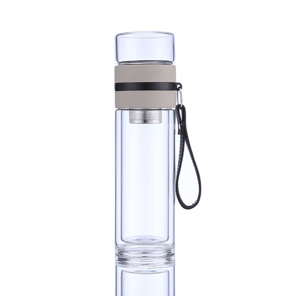 Transparente Glas Tee Tasse Tragbare Wasser Tee Flasche mit Separaten Tasse BOM666: 02