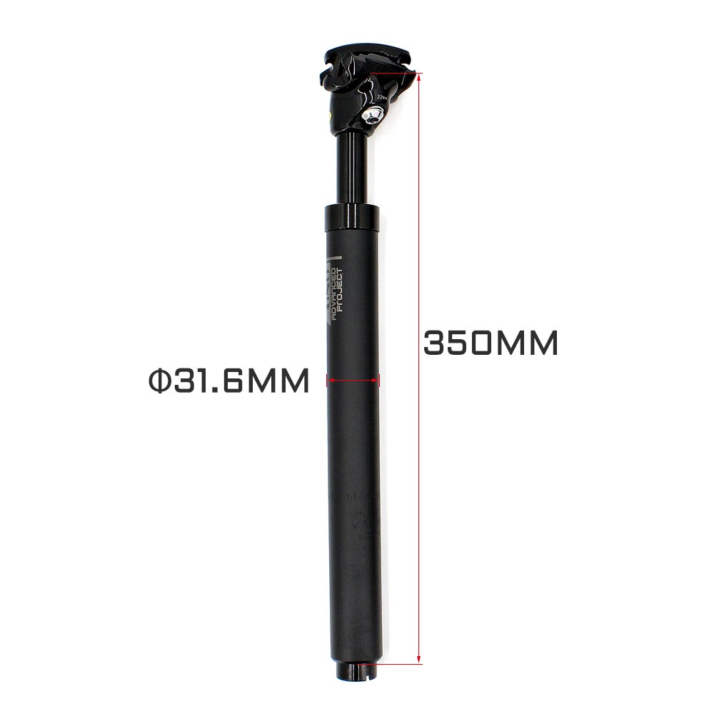 Uno Fiets Dropper Post Suspension Bike Zadelpen 27.2/30.9/31.6X350Mm Schokdemper Fiets Zitbuis bike Pole Cyclus Zadelpen: 31.6x350mm
