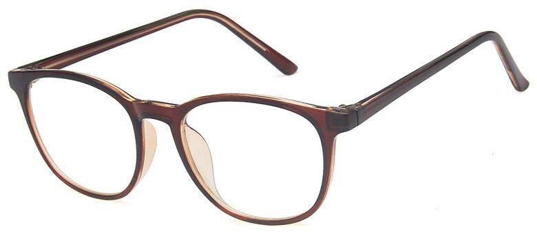 TR90 Ultra Light Round spectacle frame Women's Transparent Clear Lens Female Girl Myopia Nerd Glasses Without Diopters: tea