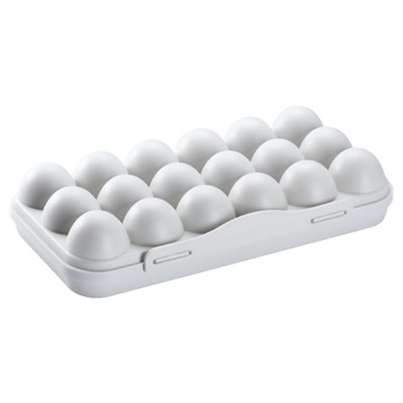 Porte-oeuf en plastique PP 18 grilles | Boîte de rangement d'œufs, bac à légumes de réfrigérateur, conteneur de rangement des œufs, porte-plateau en plastique: gray