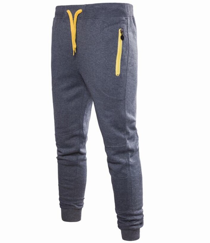 Mens Slim Fit Joggers Jogging Bottom Fleece Gym Winter Skinny Pants Zip Pockets Trousers M-XXXL: M / Dark Grey