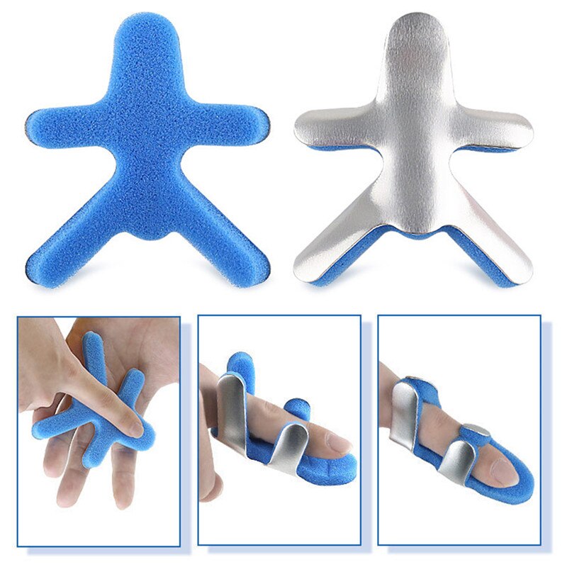 S-M-L Sponge Finger Fixing Splint Adjustable Finger Plasticity Protective Sleeve Breathable Finger Rehabilitation Sleeve Blue