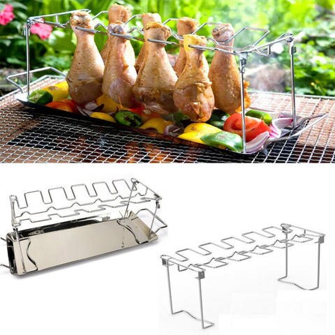 Estante para asador de patas de pollo y ala, asador de baquetas de pollo para horno, o parrilla ahumador, ideal para barbacoa, Picnics