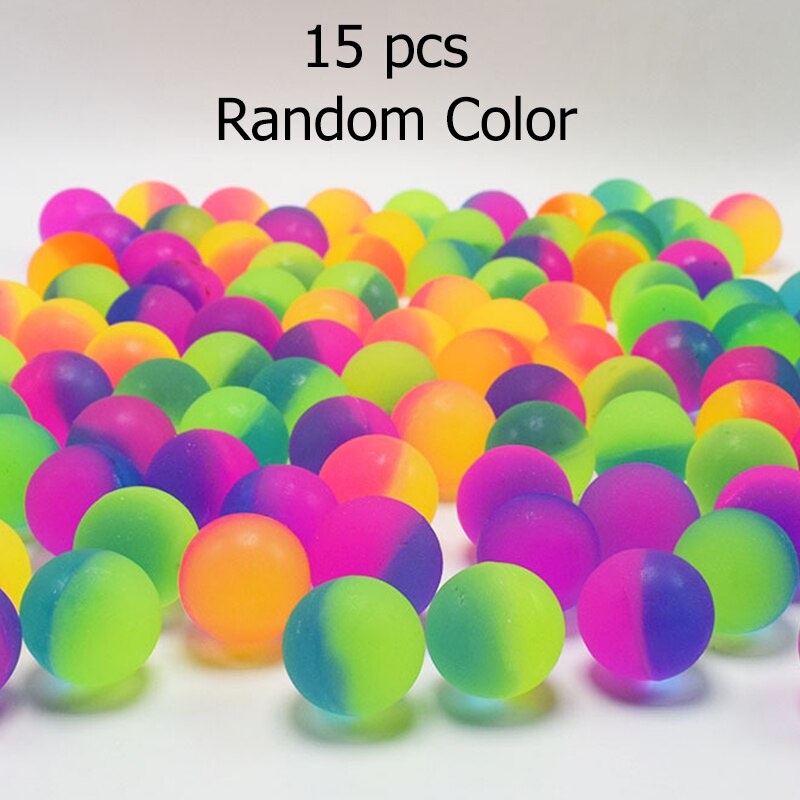 15 Teile/los Hohe Bounce Spielzeug Bälle Kinder Party Favor Dekoration Kinder Springenden Ball Muster Soild Farbe Zwei-farbe bounce Ball: Black