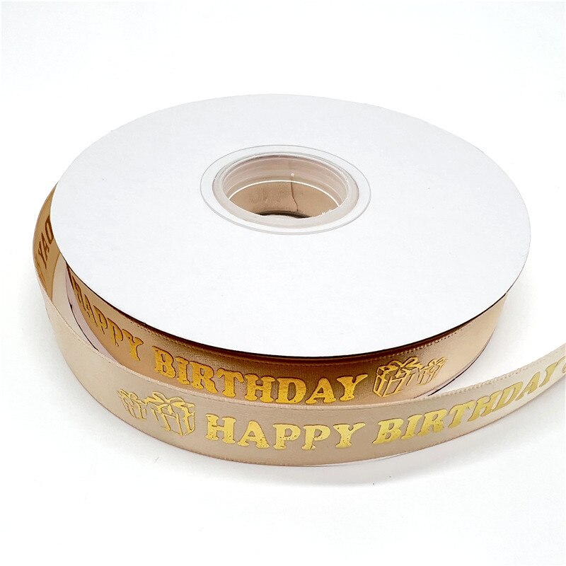 20mm Birthday Ribbon Happy Birthday Printed Satin Ribbon For Birthday Bow Handmade Craft Accessories Wrapping Ribbon: 06 / 10 Yards(9 Metres)