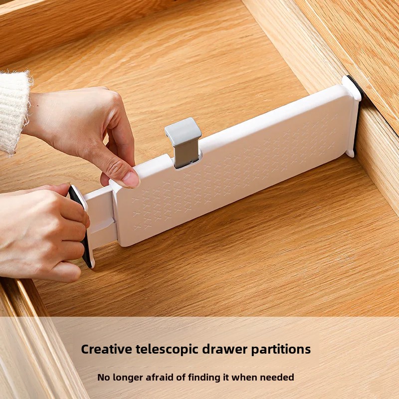 Justerbar skuffedeler, skillevegg, selvstendig organisering til bokhyller, garderober, kjøkken, gratis kombinasjonsoppbevaringsstativ