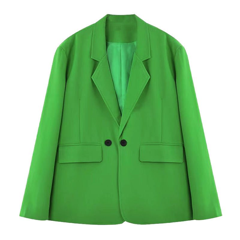 Blazer vert pour homme, veste de costume décontractée, ample, de bureau, à la , de la société coréenne, printemps 2022: M