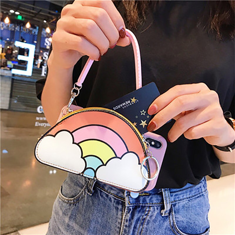 Ins Rainbow Phone Cases For iPhone 11 Pro Max 11 Pro X XR XS Max 6s 6 7 8 Plus Crossbody Purse Handbags Soft TPU Slim Back Cover