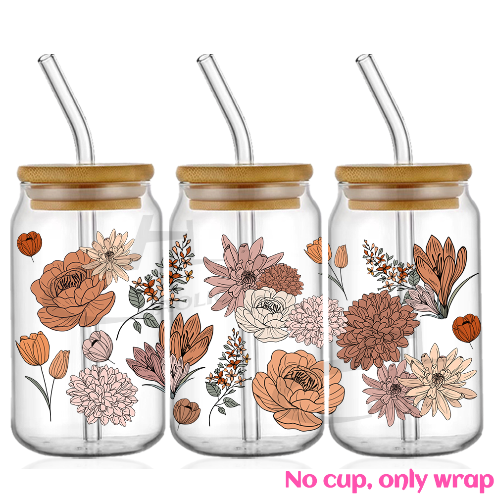 Hermosa mariposa flor UV DTF tazas envoltura pegatina DIY etiqueta transferencia pegatina impresión impermeable: violet