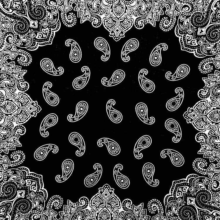 100% Katoen Koreaanse Mode Zwart Paisley Gedrukt Halsdoek Hip Hop Hoofddeksels/Haar Bandana Foulard Vierkante Sjaal Voor Vrouwen/mannen
