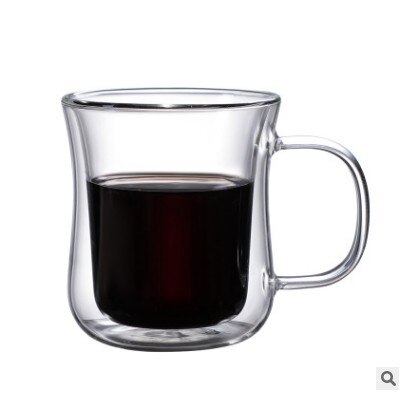 Farget varmebestandig glass dobbeltlags kopp varmebestandig høyt borsilikatglass vannkopp kaffekopp: Transparentlinercup