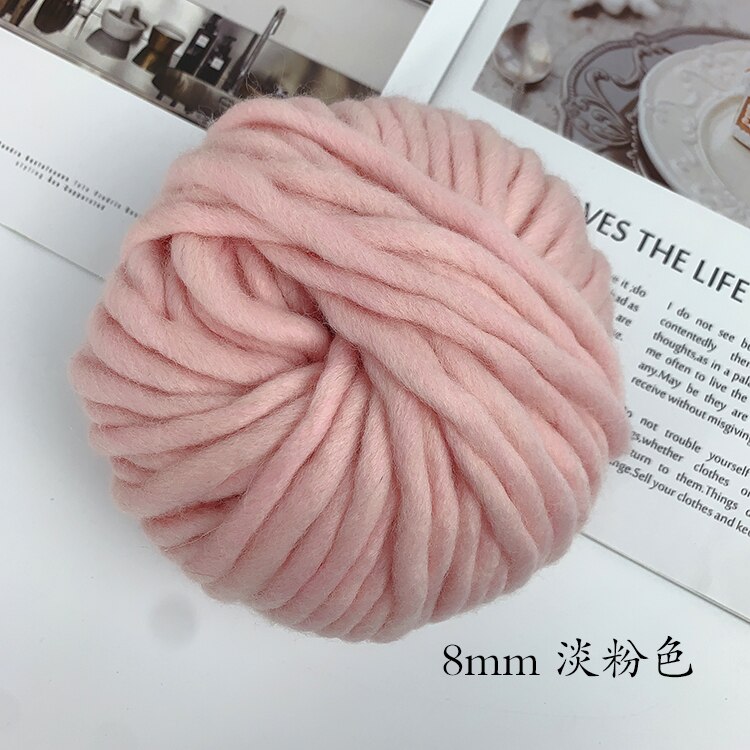 6mm Natural Merino Wool Chunky Yarn Felt Wool Roving Soft Yarn for Spinning Hand Knitting Spin Yarn Winter Warm Free Needle 150g: Pale Pink