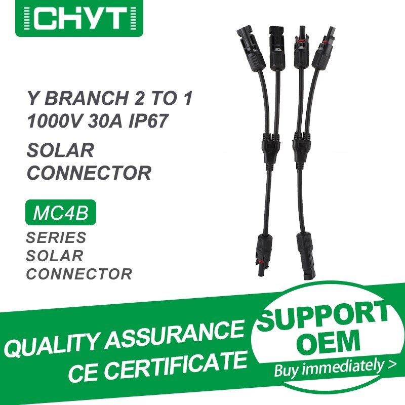 1000V Y Tak 2 Om 1 IP67 Mannelijke Vrouwelijke Solar Kabel Connector 30A Fotovoltaïsche Accessoires Voor Solar kabel 2.5 ~ 6mm2