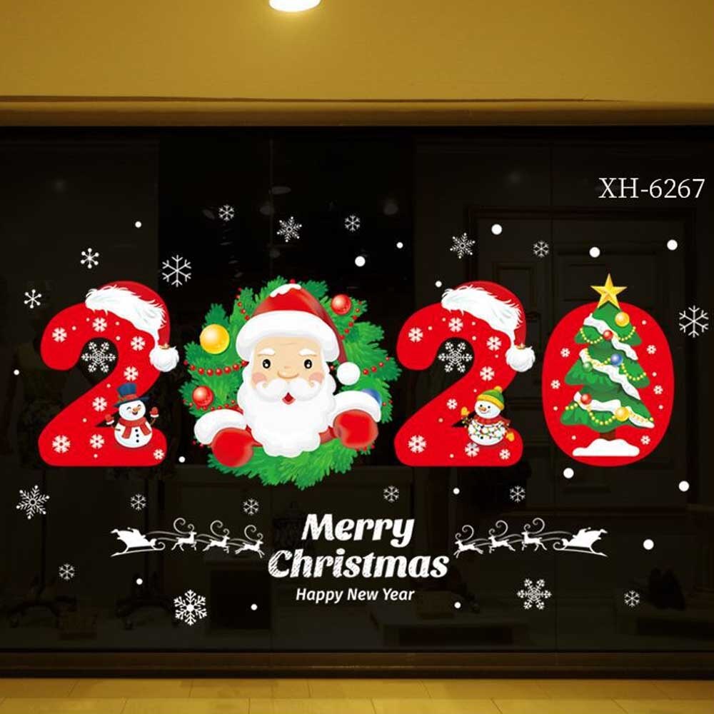 Decoración navideña de Santa Claus para pared, ventana, puerta de cristal, Sickers para casa, Bar, Hotel, cafetería, tienda, Navidad, Kerst: Style 3