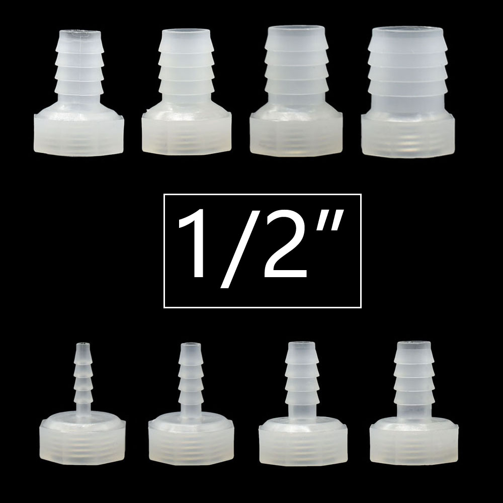 Raccordi per tubi flessibili da 4/6/8/10/12/14/16/20/25mm con giunto accoppiatore connettore tubo acqua filettato femmina da 1/2 3/4 pollici: Argento / 1/2 ''