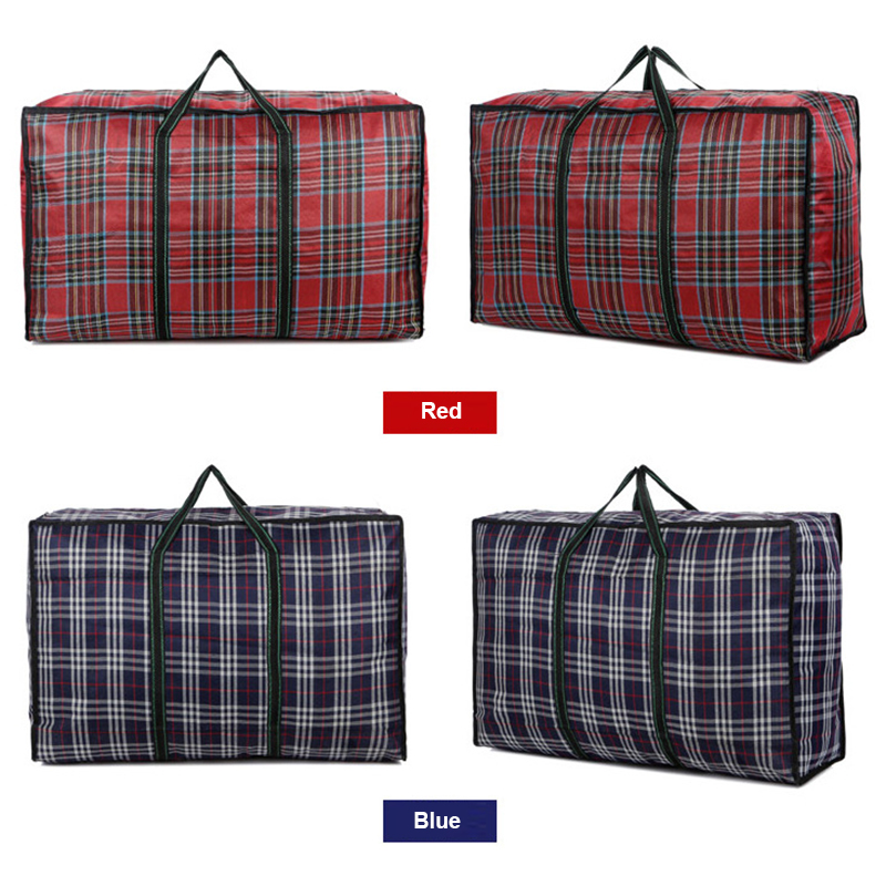Sacs de rangement très larges à carreaux, sacs mobiles à carreaux, fourre-tout avec fermeture éclair pour vêtements, sacs de rangement pour couvertures, boîtes de fournitures d&#39;université: 93x45x21 CM